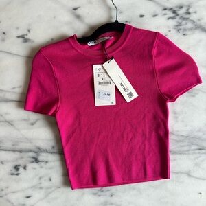 Hot pink Zara T-shirt